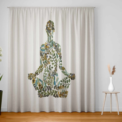 Zen attitude Blackout Window Curtain Pair for Home Decor