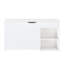 Banc de hall d'entrée avec rangement pour chaussures, 3 tiroirs rabattables, armoire cachée, support rotatif, triple compartiment relevable, coussin imperméable et anti-rayures pour le couloir, blanc-575867302