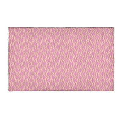 Tapis rose/jaune zig zag