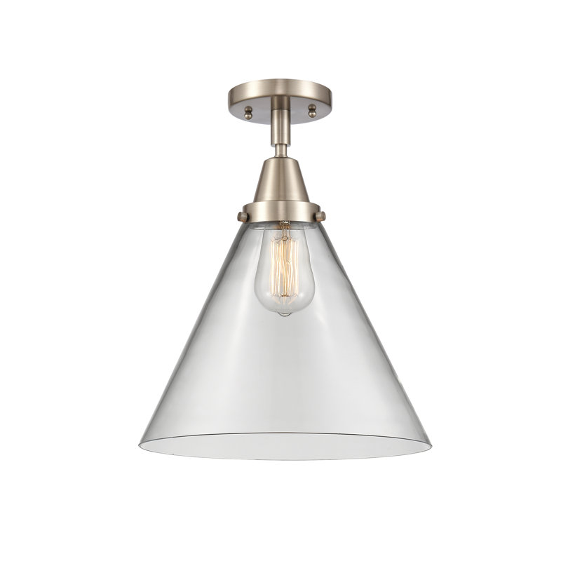 Plafonnier en verre, DEL, Non, Nickel satiné brossé