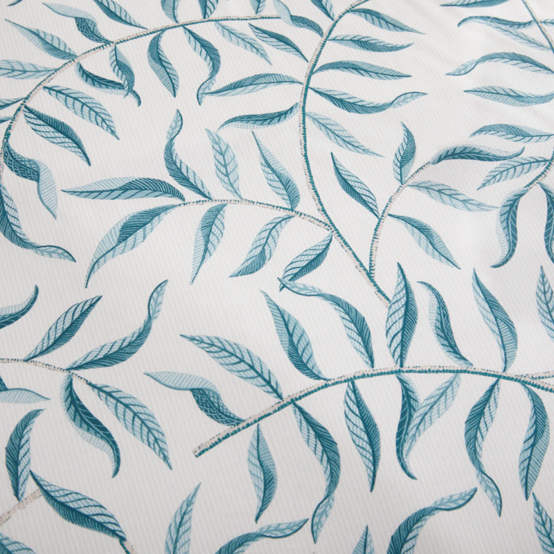 Polyester Floral Duvet Cover Set with Pillowcases, Single Duvet Cover + 1 Standard Pillowcase, Teal