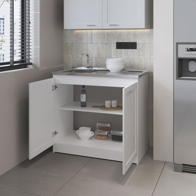 FM FURNITURE Haivana Utility Sink Base Cabinet With Double Doors And Interior Shelf