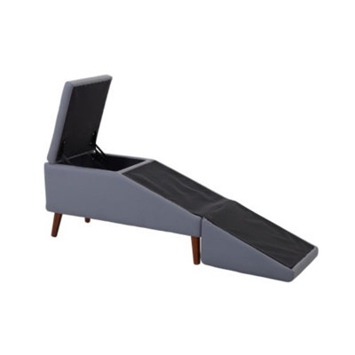 Rampe convertible pour chien et escalier pour lit et canapé, marches pliables pour animaux de compagnie avec pente douce, coussin antidérapant lavable, supporte jusqu'à 220 lb