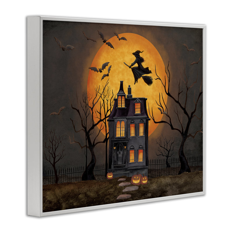 Haunted Night Mansion, giclée encadrée, design par Nicole Tamarin, H 24 po x l 30 po