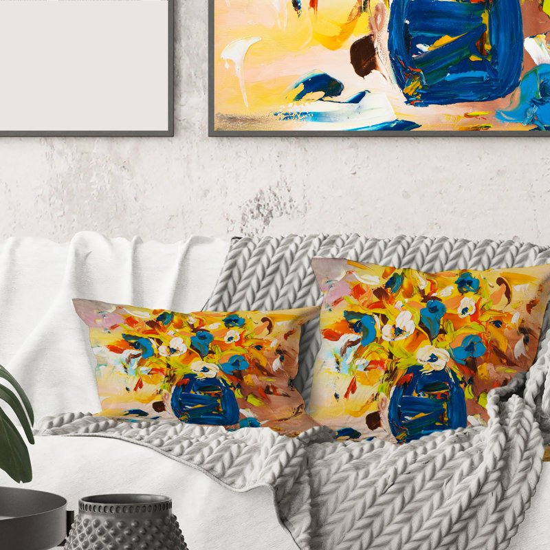 Housse de coussin carré et insert A Vibrant Flower Bouquet, 16" x 16"