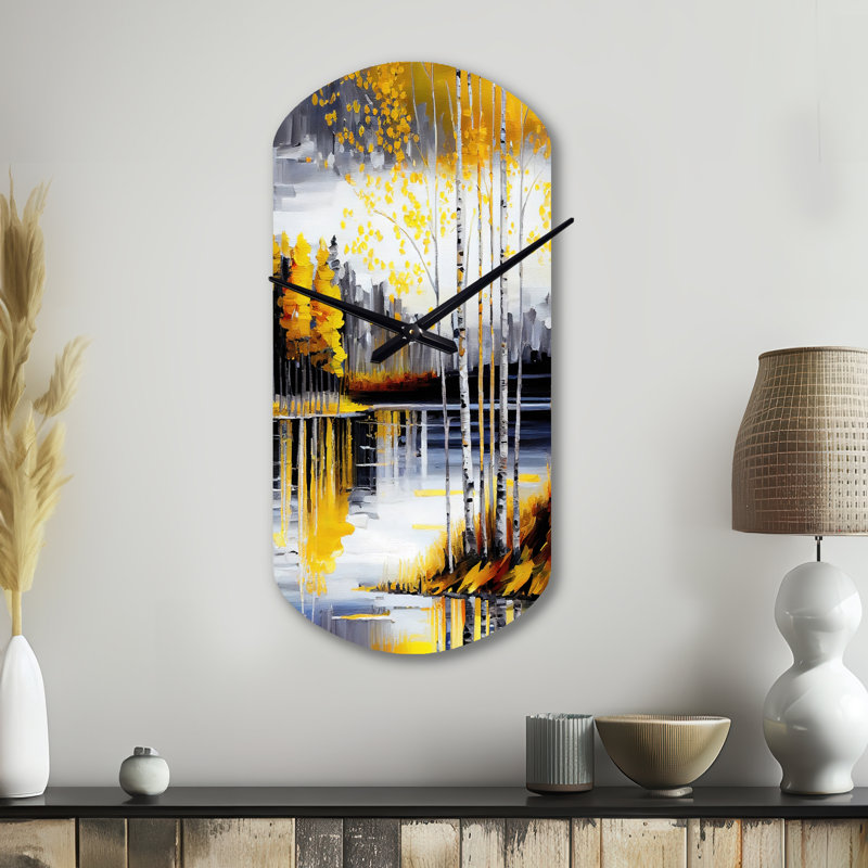Horloge murale cylindrique jaune Dandoy, Grand