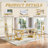 70" Dining Table Set, Faux Marble Dining Table Set With High Backrest Dining Chairs, Modern Kitchen & Dining Room Sets-2028345422-2028345408-2031958686
