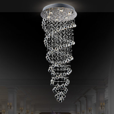 Plafonnier encastré 6 lumières avec finition chromée