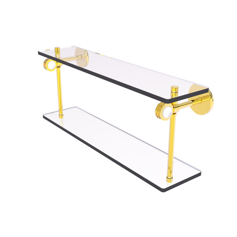 Margolis 2 Piece Tiered Shelf, Polished Brass