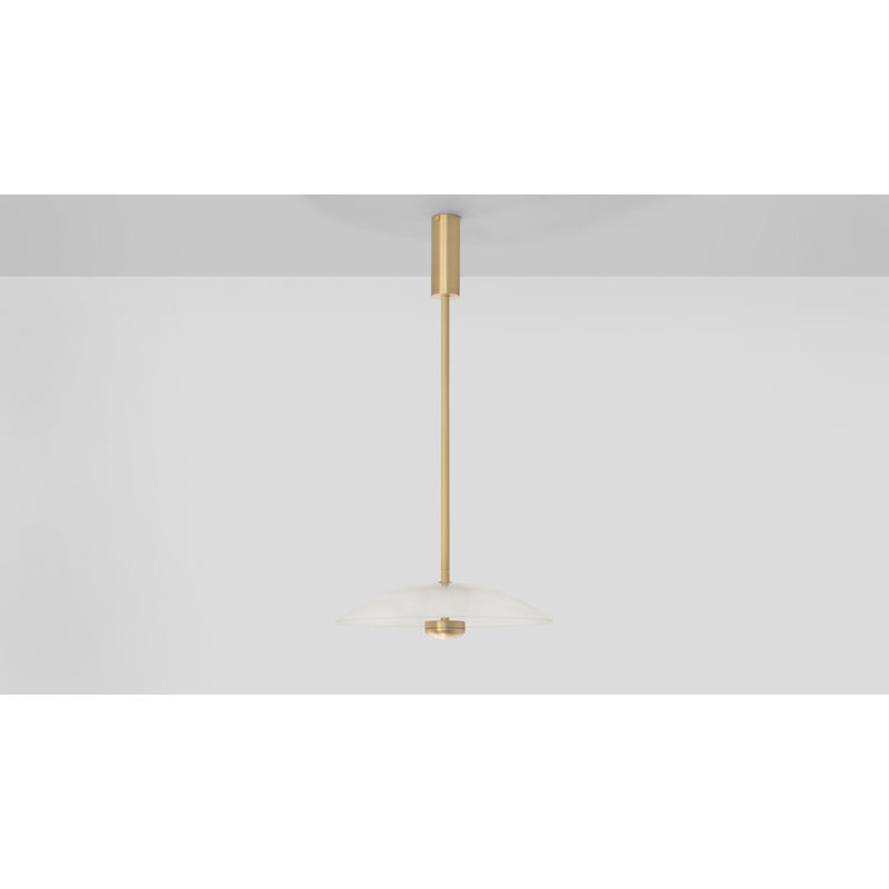 Cielo 1 - Light LED Single Pendant, 3.30" H x 12.40" W, Satin Brass