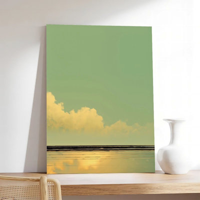 Canvas Wall Art Serene Sky Cloud Reflection Pattern Poster Vintage Poster Print Home Decor