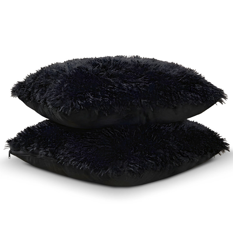  Housse et insert d'oreiller carré, Carré de 20 po, Noir