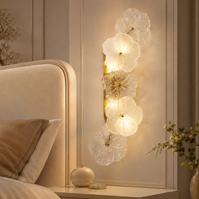 Applique murale de luxe moderne à 4 lumières avec décorations en cristal