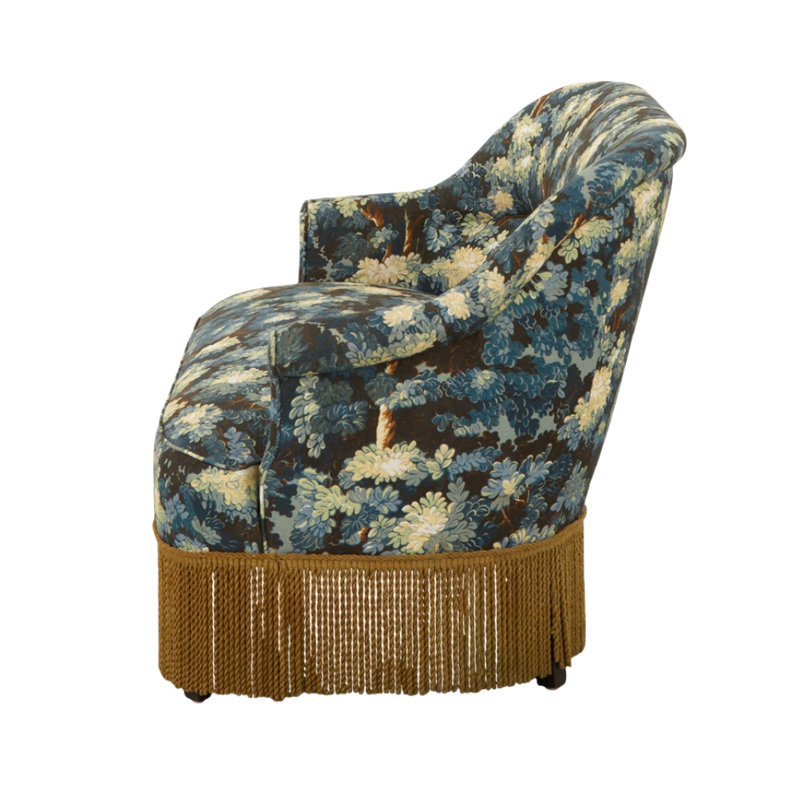 Retro Blue Fabric Sofa