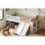 Structure de lit moderne Maelis avec glissoire et tablette de rangement-125911792