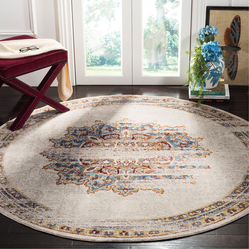 Andy Aria Performance Oriental Rug, Round 6'5"