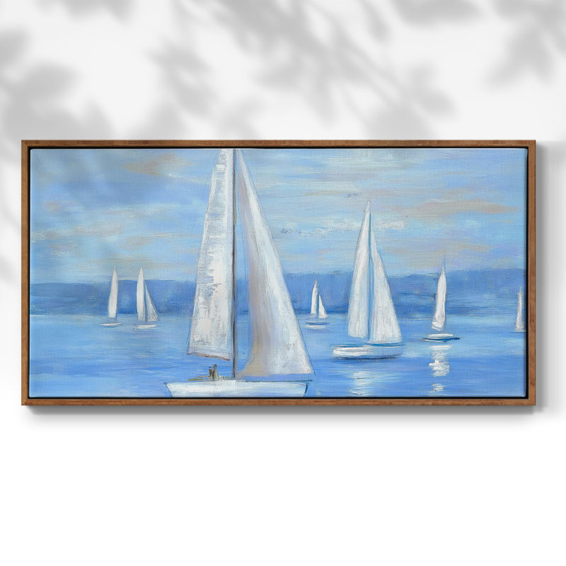 Nautical Series-CCXL- Toile tendue avec châssis tendue, prête à être accrochée, H 25 po x l 49 po, Noyer