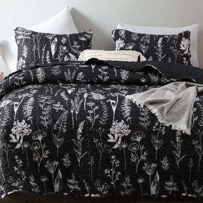 Ensemble de literie en microfibre avec 2 taies d'oreiller Garden