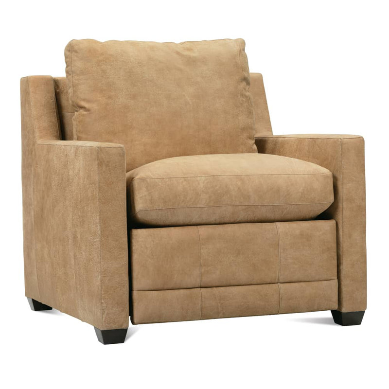 Sylvie Leather Zero Wall Power Recliner, Medium Wood