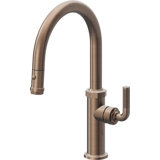 Descanso Kitchen Pull-Down Kitchen Faucet with Button Sprayer - Low Arc Spout