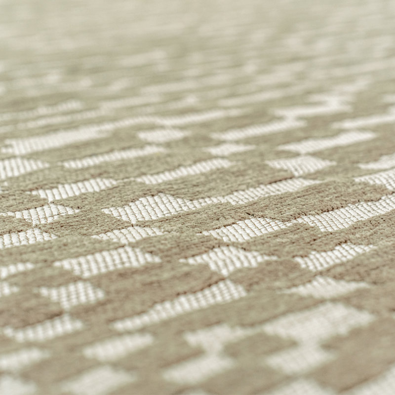 Oriental Recycled P.E.T Jacquard Indoor / Outdoor Area Rug, Square 240 cm, Beige
