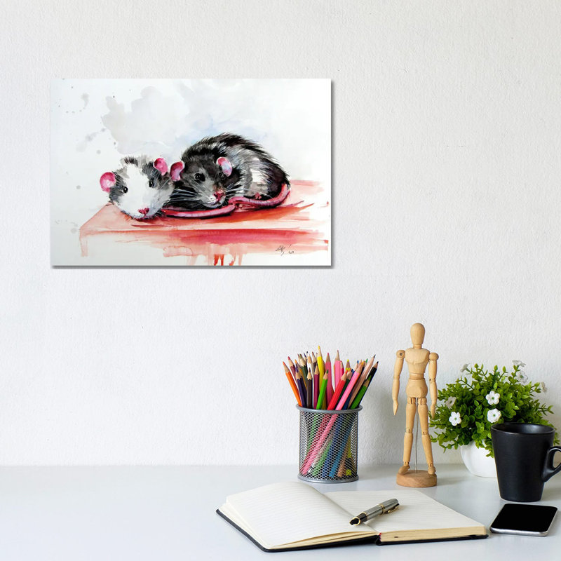 Rats by Anna Brigitta Kovacs - Wrapped Canvas Print, 20.32 cm H x 30.48 cm W