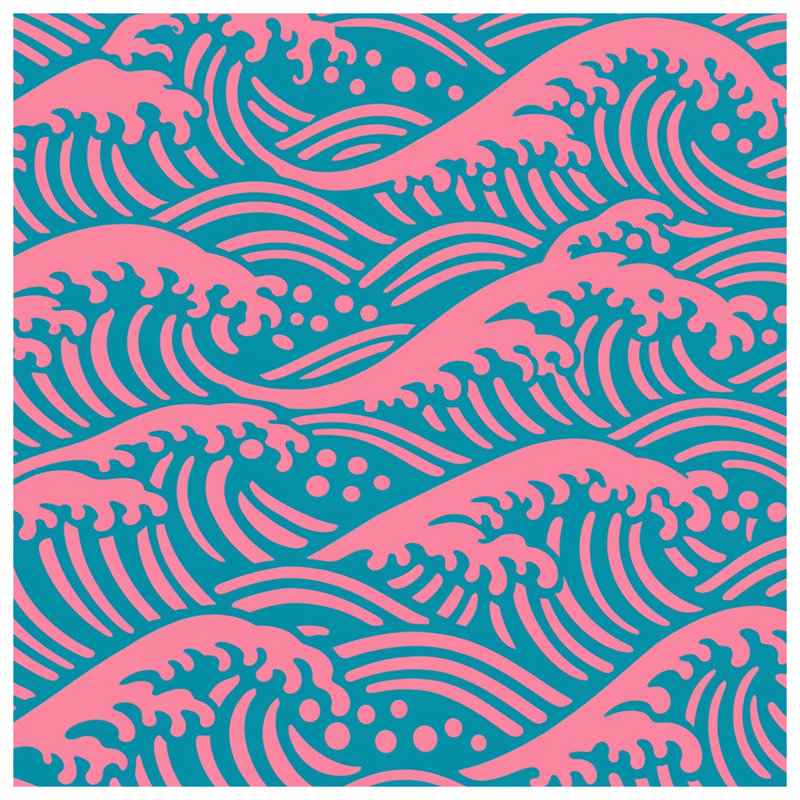 Tapis de bain Pink Ocean Waves, 34in W x 21in L