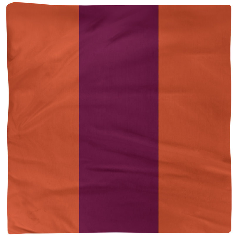 Striped Square Napkin, Orange/Maroon/Orange, Cotton Twill, 10" H x 10" W x 0.25" D