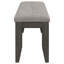 Banc de salle à manger contemporain avec revêtement gris foncé, sièges économes en espace pour les espaces modernes, siège rembourré en tissu doux avec boutons décoratifs, design et détails, solide