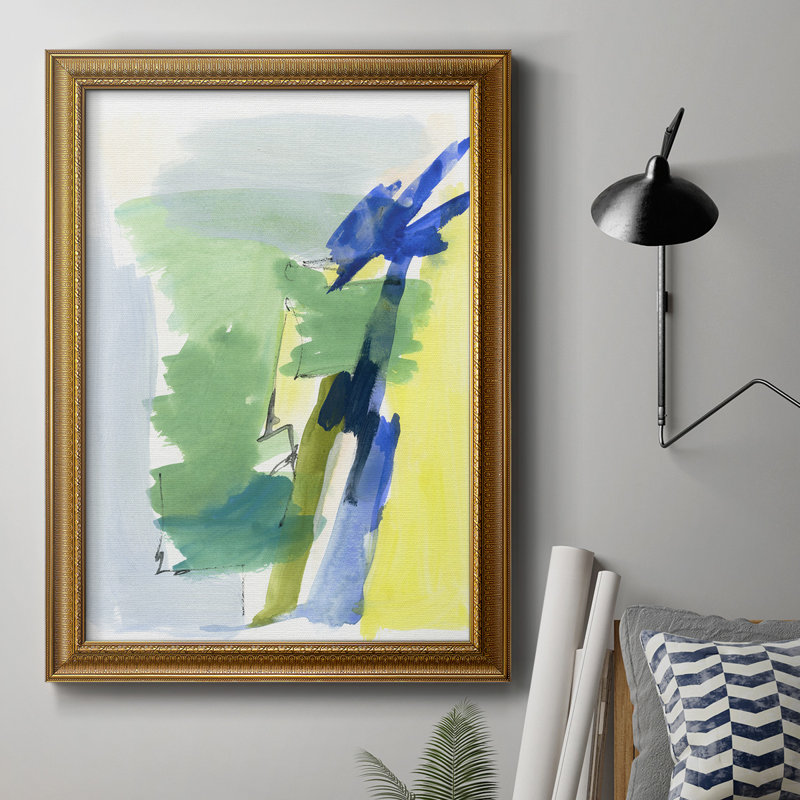 Wicklow III - Imprimé, H 36 po x l 24 po x P 1 po, Toile avec cadre rétro en bronze doré