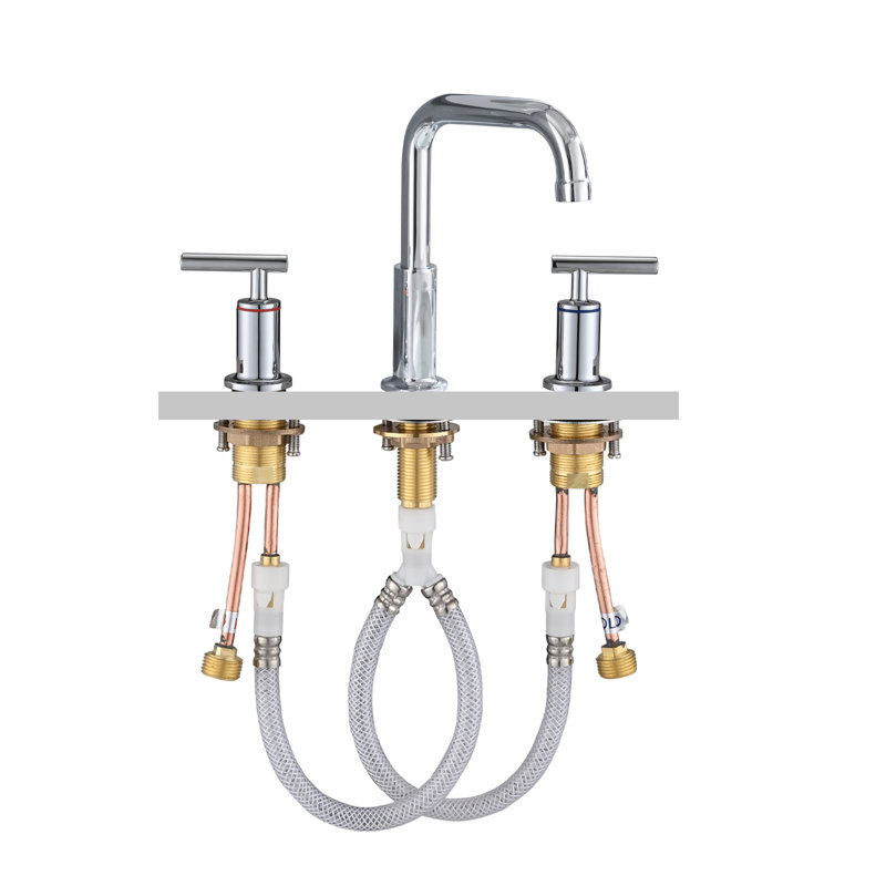 Widespread 2-handle Bathroom Faucet with Drain Assembly, Chrome