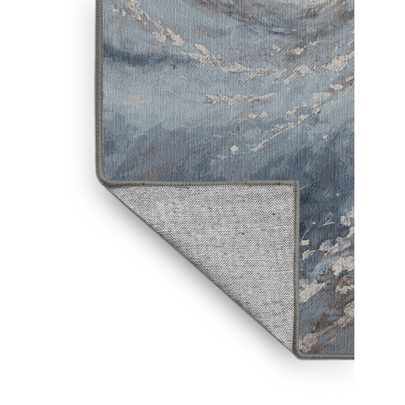 Tapis gris lavable à la machine, Rectangle 7 pi x 9 pi