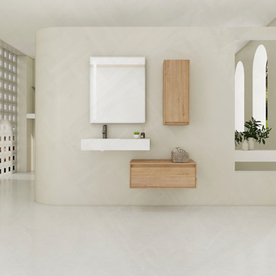 Meuble-lavabo mural avec lavabo en résine
