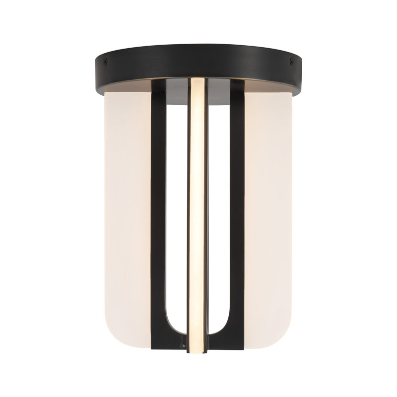 Anders 8-in Black dimmable LED Semi-Flush Mount, Oil Rubbed Bronze