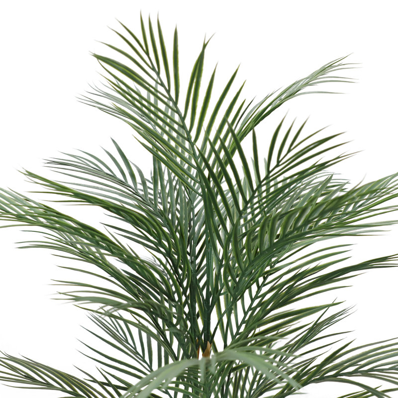 Faux Palm Plant in Plastic Pot, 47" H x 19" W x 19" D