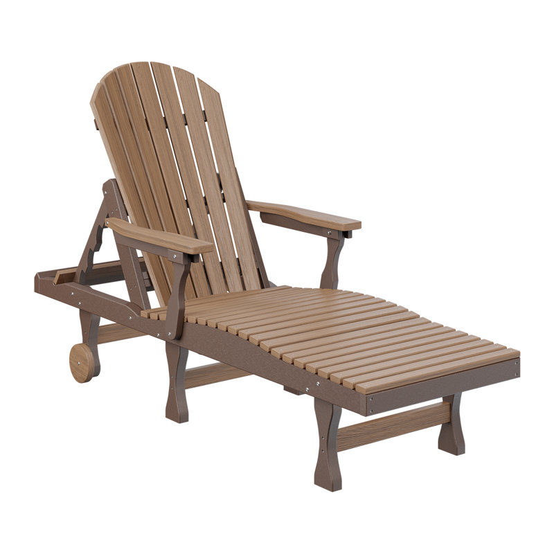Comfo Back Outdoor Chaise Lounge, Antique Mahogany Top/Chocolate Brown Base