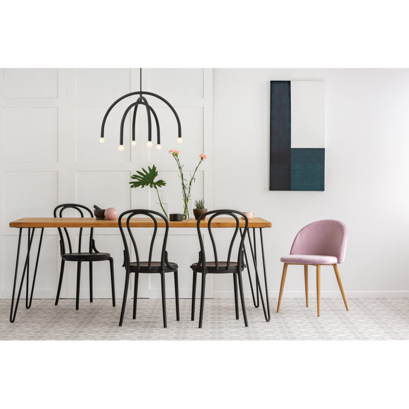 Lustre 6 lumières Meridian en noir mat, Noir mat