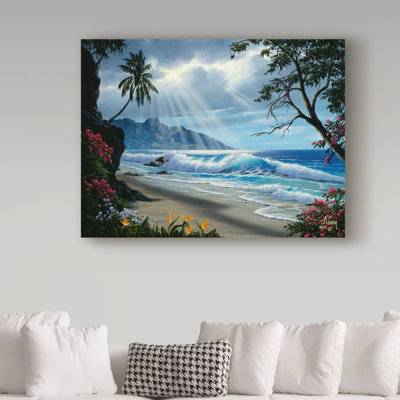 Fikes 'Waves Under Clouds 2' Oil Painting Print on Wrapped Canvas
