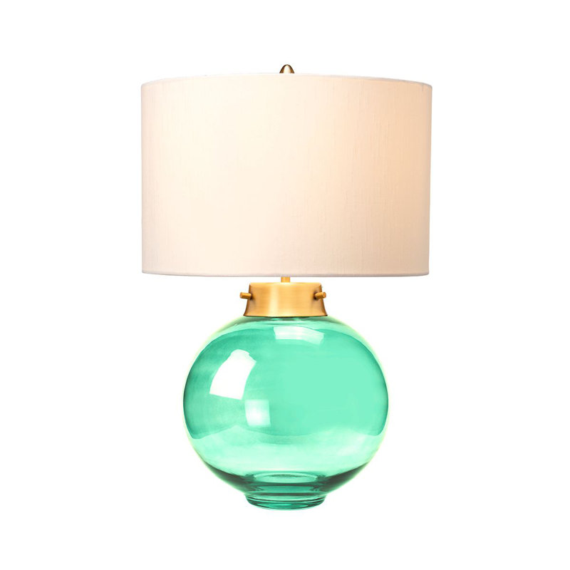 Morrice Glass Table Lamp, Green, White