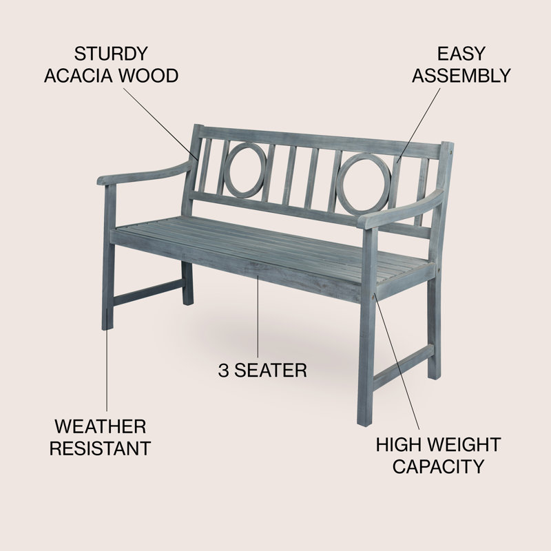 Banc de jardin en bois, gris