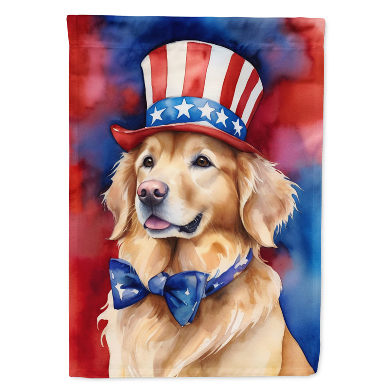 Drapeau patriotique du jardin américain, Brun / rouge Golden Retriever