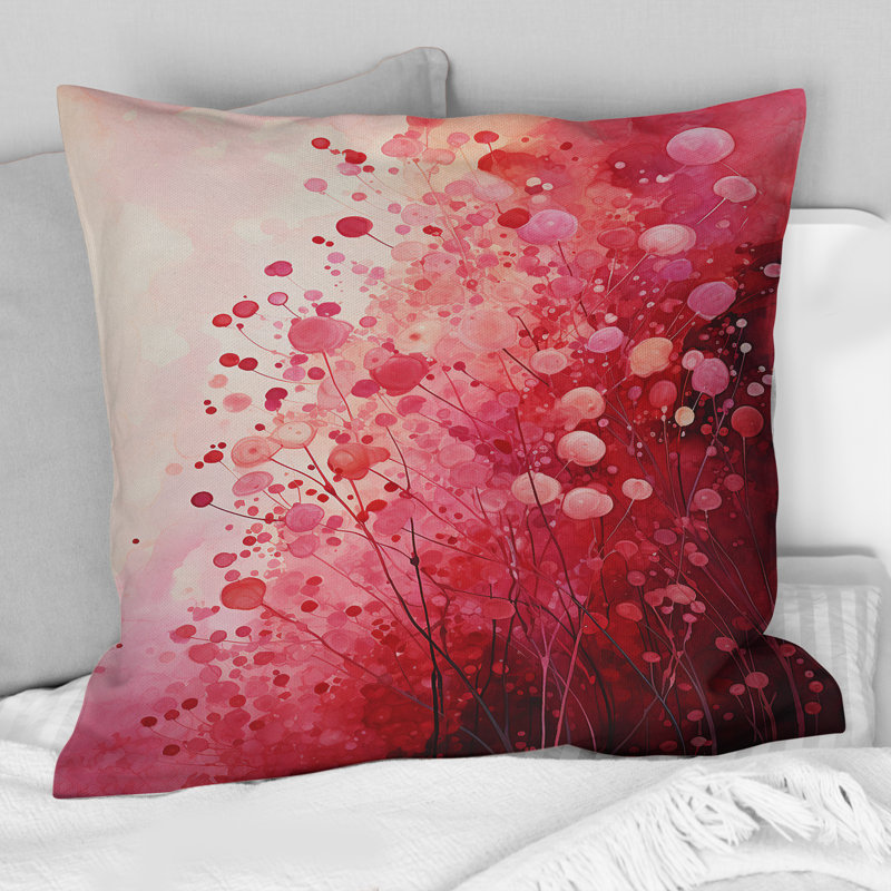 Coussin Crimson Reverie - Abstract Landscape
