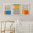 Abstract Vibrant Color Blocks " Mid-century Modern Multicolor Block Colorful Framed Abstract Geometric Canvas Print Wall Art " 3 - Pieces-75848667-75848671