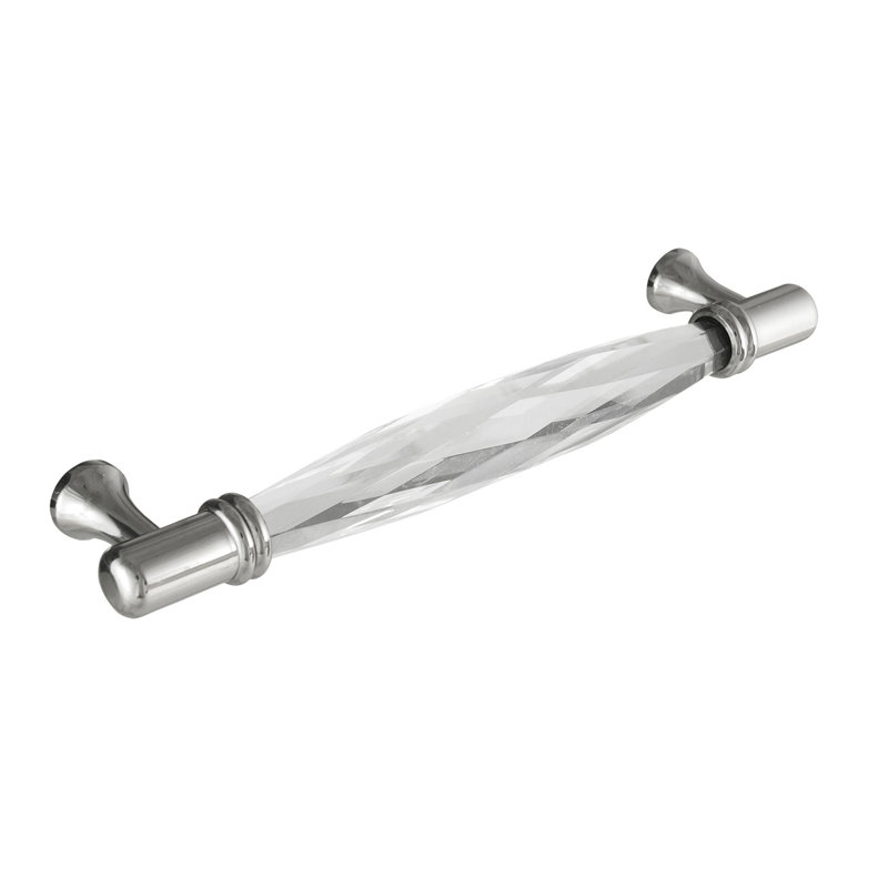 Poignée barre Brilliance, Transparent / nickel poli, 5"