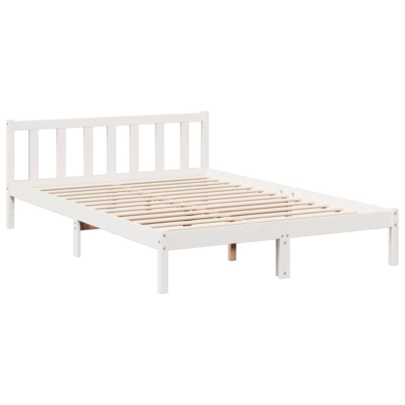 Deron Solid Wood Bed, white, 140 x 210 cm