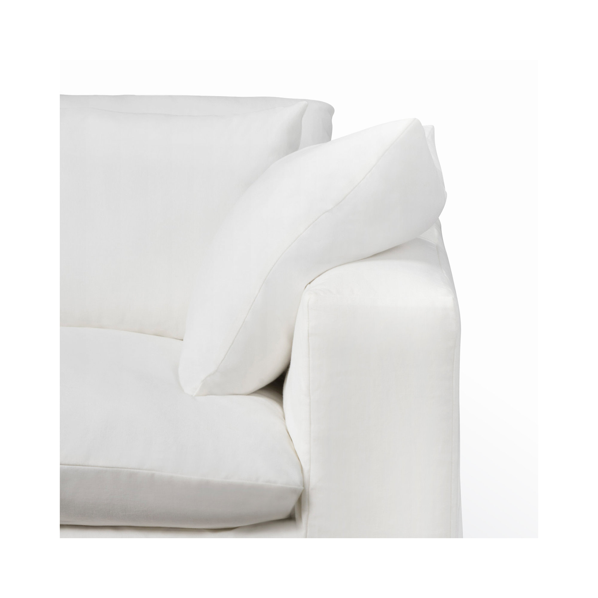Remy 5-Piece Modular Chaise Sectional, Classic Bleach White Twill, Left Hand Facing