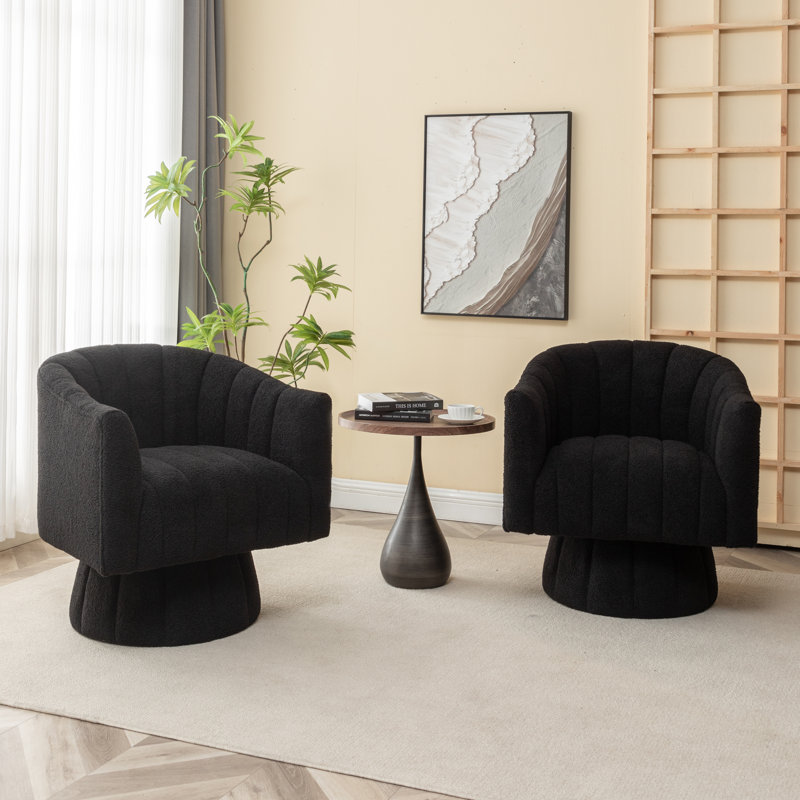 Fauteuil Aila, 100 % polyester noir