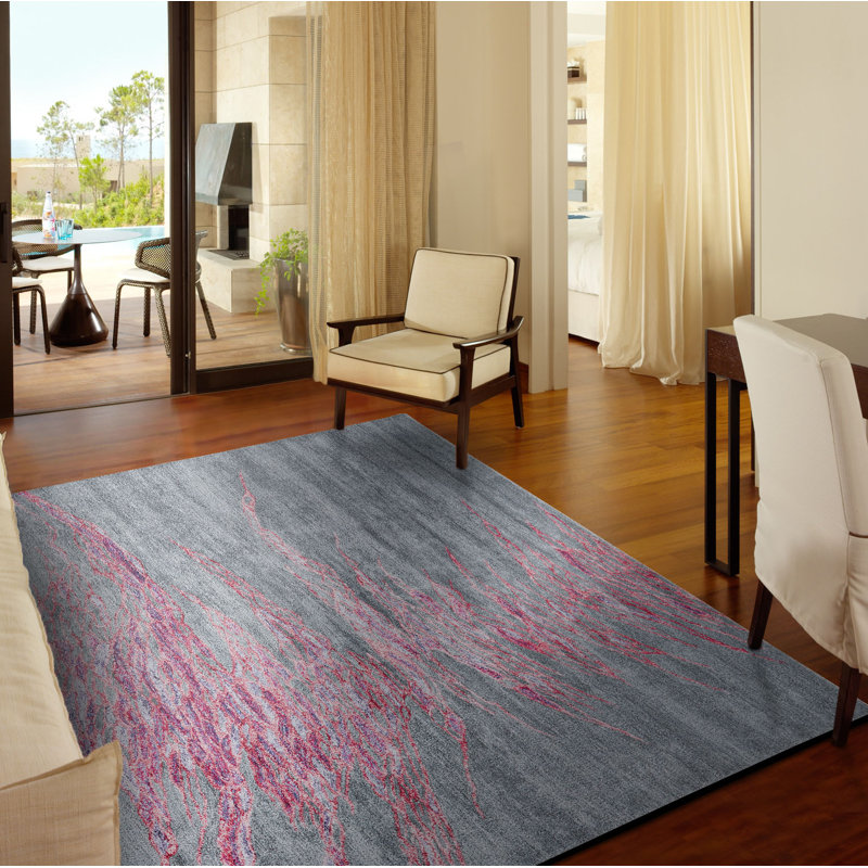 Tapis abstrait touffeté à la main Aventura, Rectangle 7 pi 3 po x 9 pi 3 po