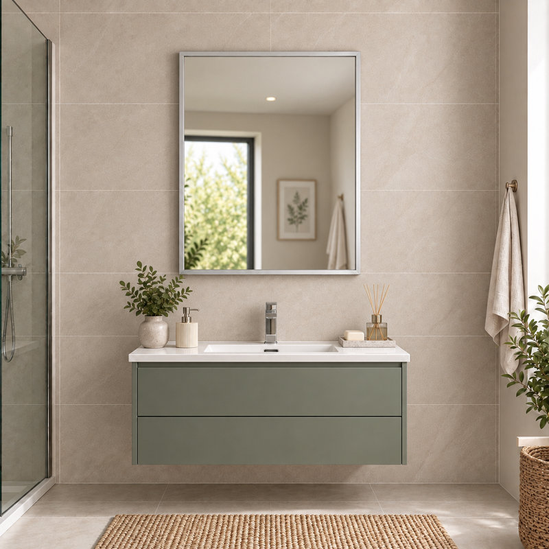 Flat Vanity Mirror, 70 cm H x 60 cm W