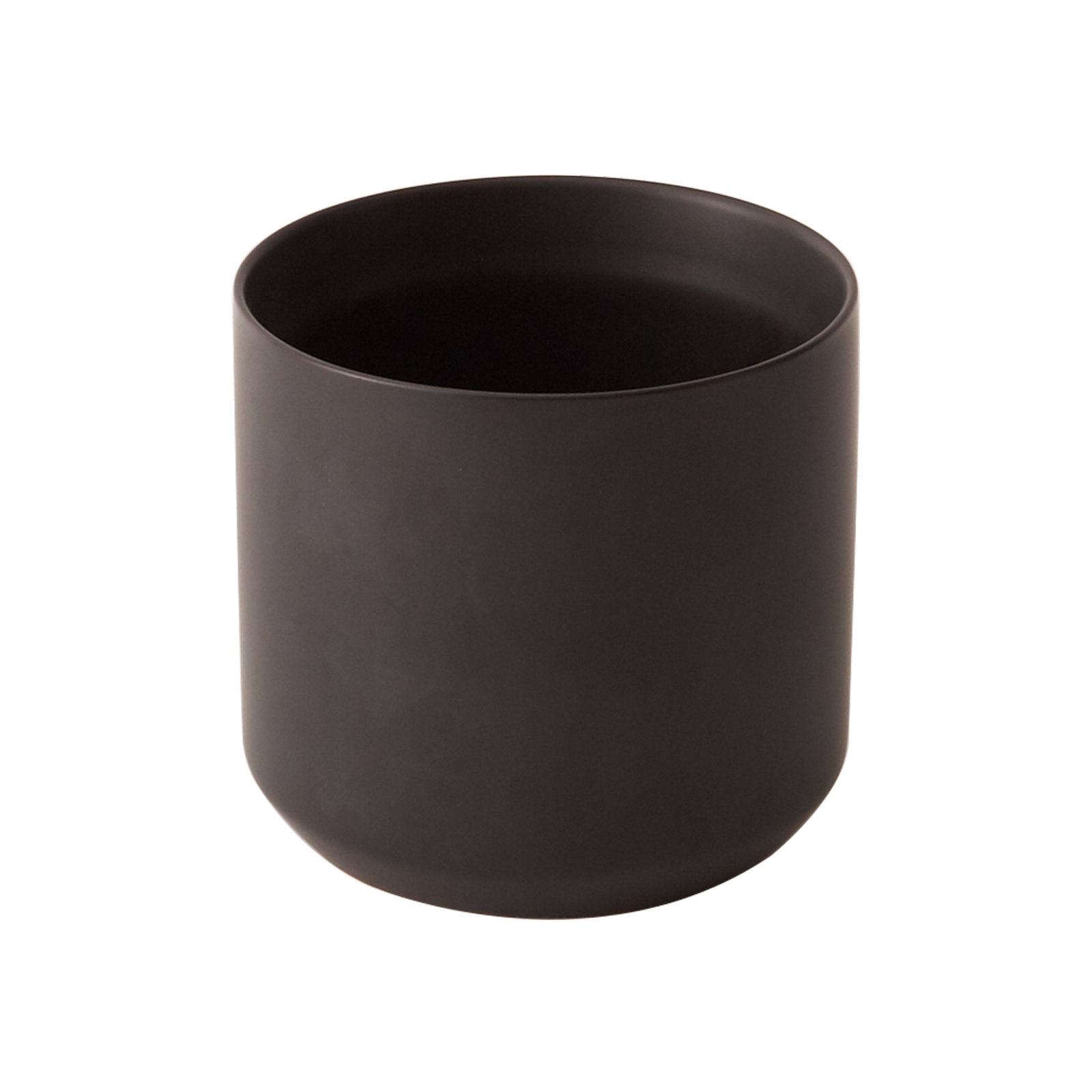 Parsons Handmade Ceramic Pot Planter, Black, 6.75" H x 7" W x 7" D